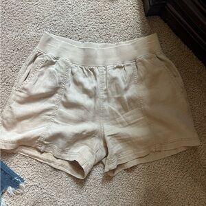Faherty High Waist Cream Shorts